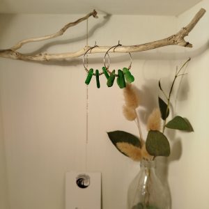 Créoles verre poli et perles rocailles