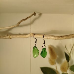 Boucles d’oreilles verre poli